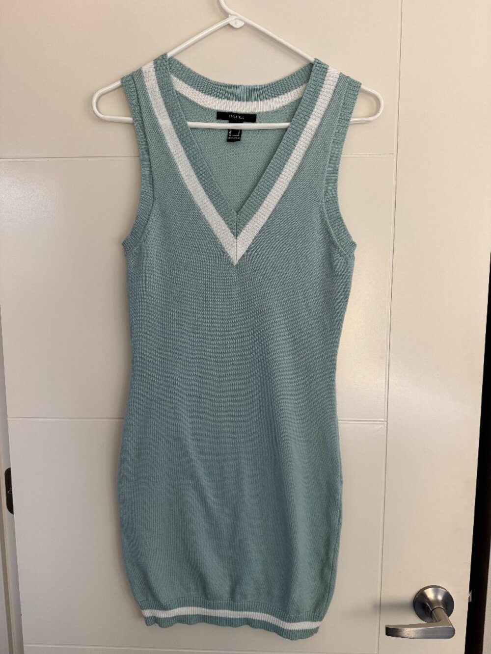 Forever 21 Brand Varsity V-Neck Sweater Mini Dress
